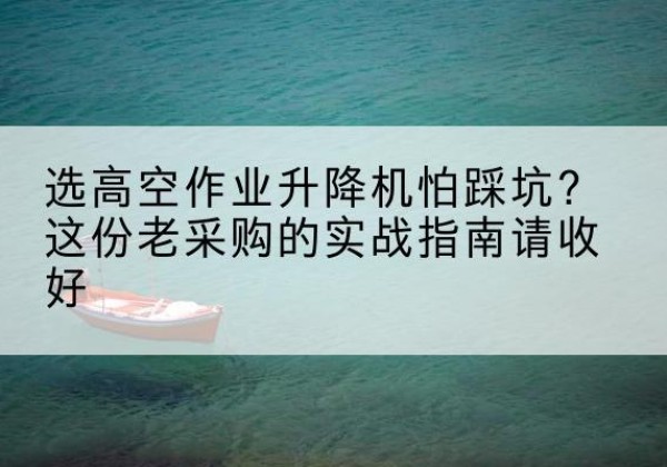 宜宾高空作业升降机厂家推荐-选高空作业升降机怕踩坑？这份老采购的实战指南请收好